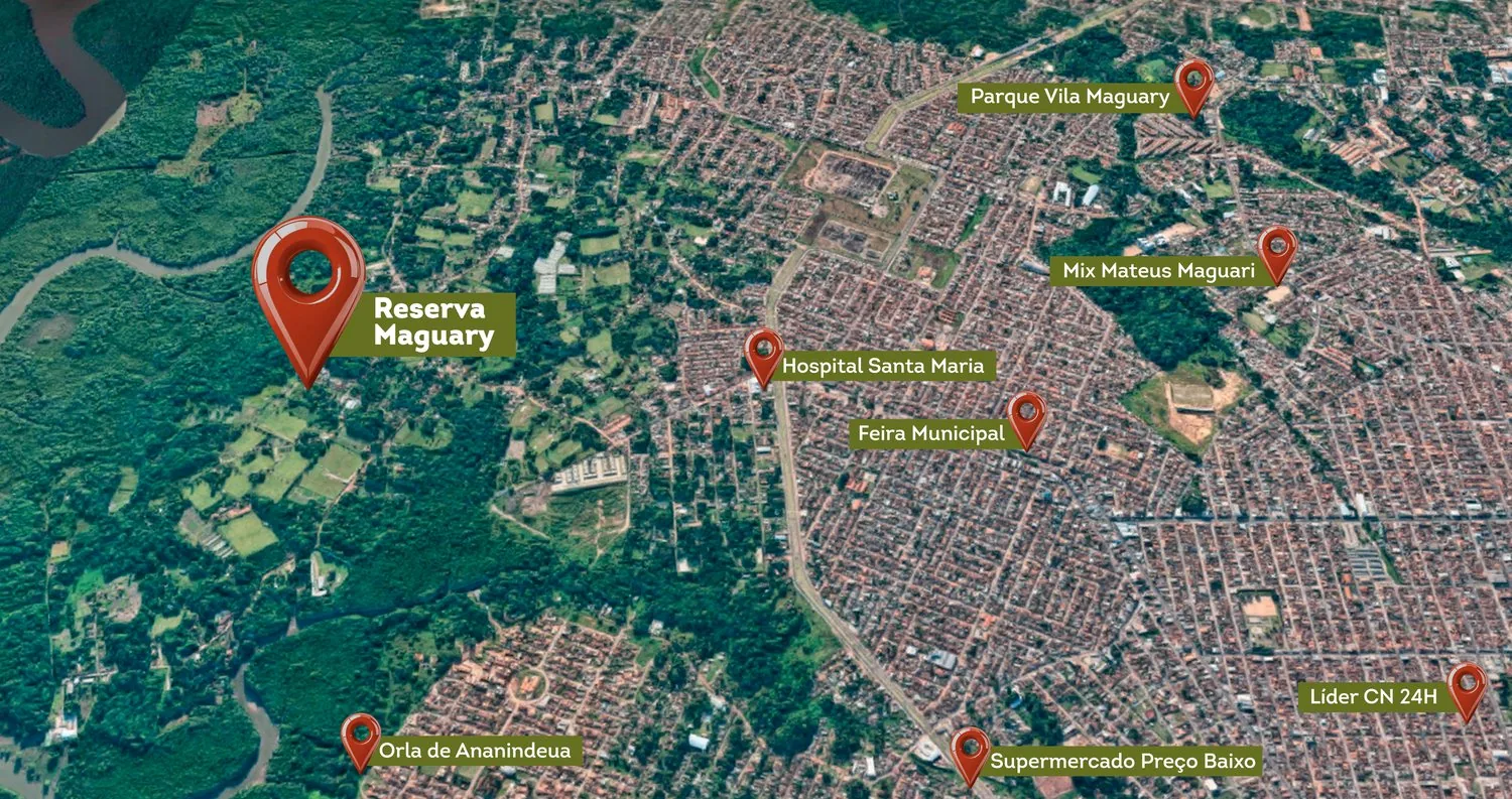 Mapa da localização do Reserva Maguary em Curuçamba, Ananindeua